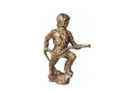 Sculpture Firefighter Fire Antique-Style Figure Modern Art Extinguishing 25 cm
